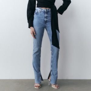 Zara TRF SLIM SPLIT JEANS INDIGO 2569/260